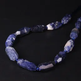 15.5"strand Faceted Sodalite Long Size Nugget Loose Beads,Cut Natural Blue Gems Quartz Pendants Connectors Jewelry Craft Making