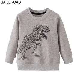 Saileroad Dinosaur Drukuj Dzieci bluzy Bluzy dla chłopców Ubrania 2-7years Kids Odzieży Odzieży Odzież Jesień Baby Długi Rękaw 211111