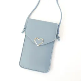 Женский сенсорный экран кошелек сумка прозрачные простые кошельки PU кожаные сумки сотовый телефон Crossbody сумка женщин
