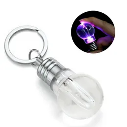 LED Light Bulbs Keychain Pendant Spiral Colorful Gradient Lights Bulb Key Chain Creative Gifts keyring