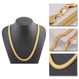 Fashion Gold choker Necklace Man Women Flat Bone Snake Copper Chains Pendant Ornaments collares Jewelry Gifts