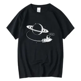 XIn YI Koszulka męska Wysokiej Jakości 100% Bawełna Krótki Slume Funny Spaceman Print Cool Loose Men Tshirt O-Neck Męski Tee 210629