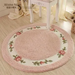 Huamao Pastoral Flower Caçador Soft Plush Round Chair Cadeira Piso Mod Modern Bathroom Tapete Crianças Play Mat / Tapetes 210928