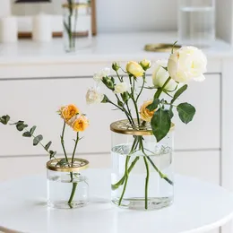 Nordic Simple Creative home flower arrangement vase Decorative cup decoration living room glass plant Vases Tabletop Hydroponic 210310