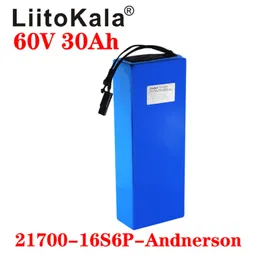 Strong endurance LiitoKala 60V30ah batteries pack 16S6P scooter bateria 60V 30AH Electric Bicycle Lithium Battery 67.2V 1000W ebike