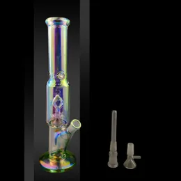 Glass Bong Water Pipes Glow in the dark 11 inch Colorful Hookah Smoking Pipe Filter Beaker Bubbler W/ ICE Catcher Handmade Hookahs With Downstem And Bowl