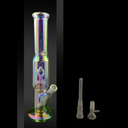 Cam Bong Su Borular Karanlıkta Glow 11 Inç Renkli Nargile Sigara Boru Filtresi Beher Bisbler W / Buz Catcher El Yapımı Nargile ile Downstem ve Bowl