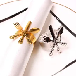 Pierścienie na serwetki 6pcs Nóż widelca łyżka butyka el stół w stylu Western Style Dinning Christmas Wedding Decor