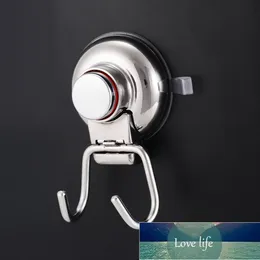 1 pcs ABS Stainless Steel Double Suction Hooks Silver Bathroom Kitchen Powerful Suction Cup Hanger Holder Removable Home Tools Factory price expert design Quality