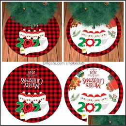 Décorations Festive Party Supplies Home Garden90Cm Jupe Année Personnalisé Survivant Famille Motif Sapin De Noël Bas Décoration Pad G