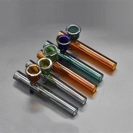 LABS Glass Sherlock Pocket Bubbler spoon Pipes Heavy Wall dry herb oil Pipe with big tobacco bowl 2pcs