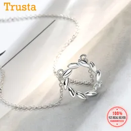 TrustDavis Real 925 Sterling Silver Sweet Round Garland CZ Clavicle Necklace For Women Wedding Valentine's Day Jewelry DB421 Q0531