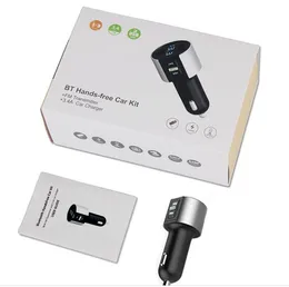 New Car Bluetooth FM Transmitter Car Mp3 car charger bluetooth handsfree with double USB charging port 5V/2A LCD U disk FM broadcast