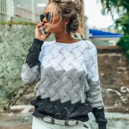 Hollow Out Out Sweter Pulower O-Neck Criss Cross Krzyżowe Sweter Kobiet Panie Jesienne Jumper Swetry 211103