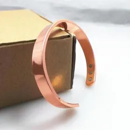 100% Koppar Bangle! 6 Magneter Hälsa Balans Magnetic Pure Copper Armband Bangles för män / Kvinnor Q0717