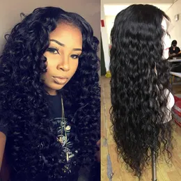 Curly Natural Black Human Hair 13x4 Lace Front Human Hair Wigs Kvinnors Parys 150 Densitet Naturlig Hårlinje Cosplay Easy Everyday Parykar