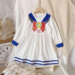 Gooporson jesień maluch dziewczyny marynarki styl długim rękawem księżniczki sukienka kreskówka list drukowane moda dzieci kostium vestidos 210715