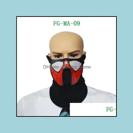 Masken Festliche Partyzubehör Home Gardenfinegreen Fg-Ma-09 Schreckliches menschliches Skelett Sprachaktivierte Lumineszenz-PC-Reitmaske für den Außenbereich