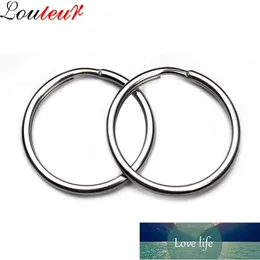 Louleur 10 pçs / lote 25 / 30mm keyring plana de aço inoxidável chaveiro redondo split chaveiros chaveiros anel para achados principais