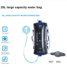 Sacca d'acqua portatile da esterno 20L Campeggio Escursionismo Doccia solare Riscaldamento Bagno Ugello da campeggio Acceso