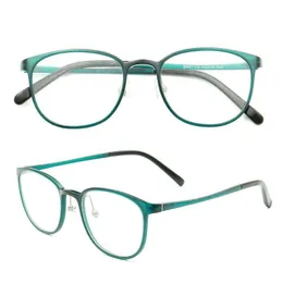 ファッションサングラスフレーム女性の手作りビンテージラウンド眼鏡男性光学メガネ処方アイウェアTR90ライトスペクタルレッドグリーン