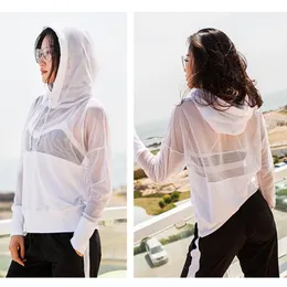 Women's T-Shirt 2021 Mesh Yoga Top Sport Shirt Fitness Women Hoodie Long Sleeve Coat Workout Gym Cloth Wear Running Jacket Sportswear