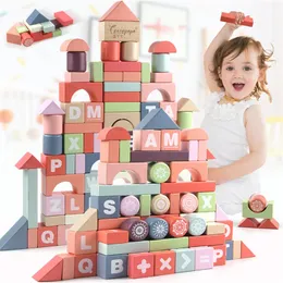 94Pcs/set Large Size Model Building Kits Wooden Lepin Blocks Kids Toy Digital Letters Assembly Block Intellectual Educational Wooden Baby Toys