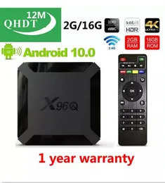 12mのリードクールQHDT X96Qメディアボックスプレーヤー2G / 16G Android 10.0フランススマートテレビボックス用スマートテレビボックス