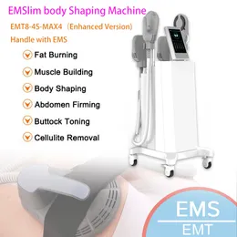 EMSLIM آلة التخسيس لعضلات مستحيلة مخفضة وجبة قليلة مجهزة 4 مقابض عالية كثافة EMT 7 تسلا