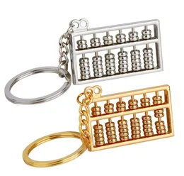 Mini Abacus Keychain Creative Chinese Elements 8 Rows Rotatable Beads Key Chain Party Favor Gift
