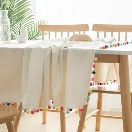 Tischdecke Color Ball Natural Coloured Cotton Drape White Tablecloth Dust Coffee