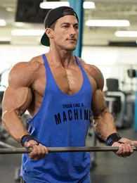 Gym Mens Tank Top Vest Muskel Mode Ärmlös Stringer Brand Back Kläder Bodybuilding Singlets Fitness Workout Sport Shirt