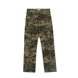 Męskie Outdoor Camouflage Cargo Spodnie Duże Kieszonkowe Kombinezony Moda Drukowane Spodnie Wędrówki Więcej Kieszenie Podróż Safari Wysokiej Jakości Pant Rozmiar S-2XL