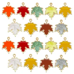 20 sztuk Klasyka Multicolor Emalia Klon Stop Z Stopu Oleju Charms Wisiorki Do Biżuterii Dokonywanie Naszyjniki Kolczyki Keychain DIY Craft Materiały