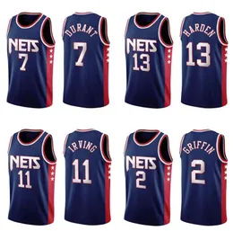 Basketball-Trikot Kevin Durant #7 James Harden #13 Kyrie Irving #11 Griffin #2 Brooklyncity 2021-22 Trikots auf Lager auf Lager