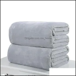 Filtar textilier hem gårdwholesale-10 solid flanell filt soffa / sängkläder kastar mjuka plädar polyester vår / höst varm platt plåt d