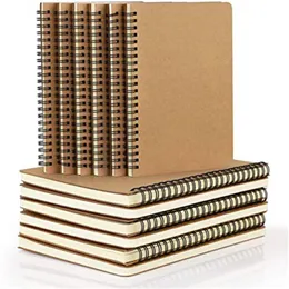 Kraft Spiral Notepads Journals tomma anteckningsböcker Mjuka omslag 50 ark 100 sidor för kontorsstudenter skola