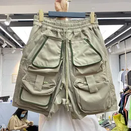Men's Casual Shirts Summer Multi Pocket tooling shorts men's elastic waist detachable two wear casual sports pants trendy Hip Hop Pants