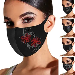 أقنعة الحفلات MASQUE 5PC البالغات البالغة ساطعة الماس الجليدي القطن الحريري قناع القطن هالوين Cosplay Mascarillas Lavables Cubre Bocas Facemask Facial