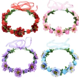 Sztuczne Kwiaty Zespół Włosów Wedding Bride's Flower Crown Ocean Wakacje Wieńce Garland Hairband Dekoracja