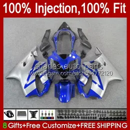 Injection mold Body For HONDA CBR Silver blue 600 F4 FS CC 600F4 600CC 1999-2000 Bodywork 54No.6 100% Fit CBR600F4 CBR600 F4 99 00 CBR600FS 1999 2000 OEM Fairing Kit