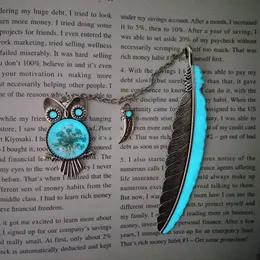 Luminous Feather Owl Bookmark Retro Stop Zakładki Fluorescencyjne Kryształ 8 Style Biurowe Szkolne
