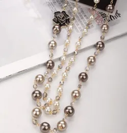 Pendanthalsband hängsmycken smycken mimiyagu lång simerad pärlhalsband för kvinnor nr 5 dubbel lager parti 220121 droppleverans