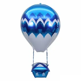 2 Palloncini A Forma Di Mongolfiera Opachi In Alluminio 41x63 Cm Per Decorazioni Feste Compleanno Bambini E Ragazze, Riutilizzabili