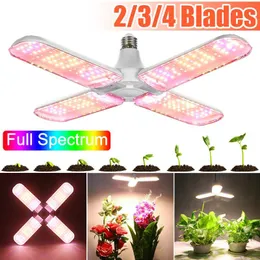 Fällbar Full Spectrum Grow Light 120W 180W 240W LED-växttillväxtlampor AC110-277V Inomhus Växter Lampa E27 Hydroponic Plants Lights