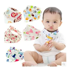 Baby saliv handdukar tecknad dribba bibs nyfödda bomull turban unisex matning bib spädbarn fritid kläder 123 y2