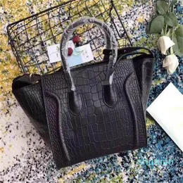 Classic Ladies Trapeze Tote Crocodile Bags Grain Suede Real Cowhide Leather Shoulder Bat Bag Evening Purse Boston Handbag 30201