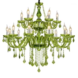 Chandeliers Modern Green Crystal Chandelier Home Decor Bedroom Living Room Kitchen Lustre Hanglamp Indoor Lighting Luminare