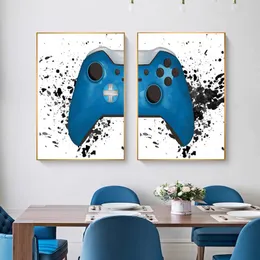 Abstract Blue Game Console Joystick Plakaty i odbitki Płótno Obrazy Wall Art Pictures For Living Room Decor Cuadros (Brak ramki)