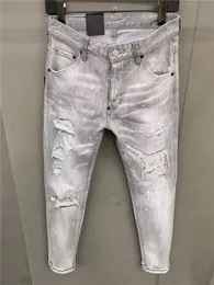 Pop Mens Jeans Pantaloni da ciclismo uomo jean for men motociclo Classic ripped holes Motorcycle Biker Denim pant Brand fashion Designer Hip Hop Foro Pants